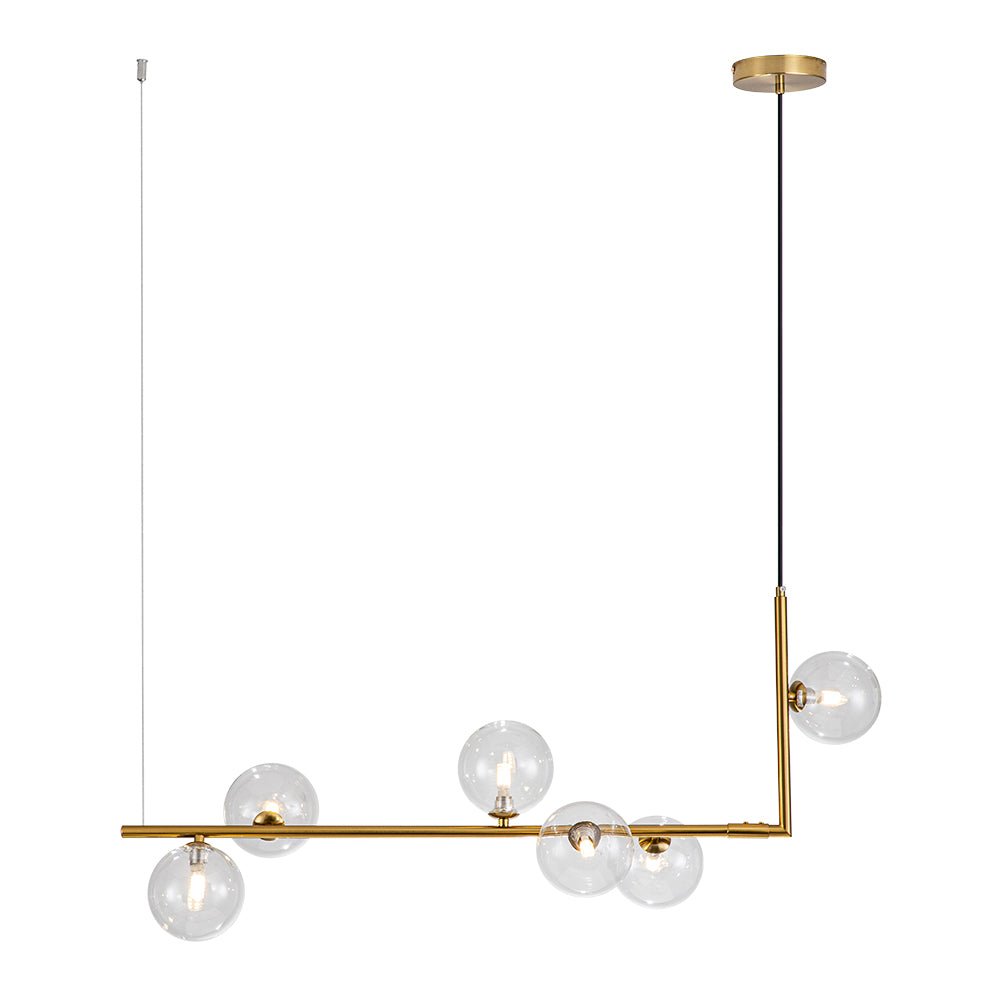 Freyza | Blikuli moderner linearer Kronleuchter aus Glas – modernes Esszimmer, Wohnzimmer
