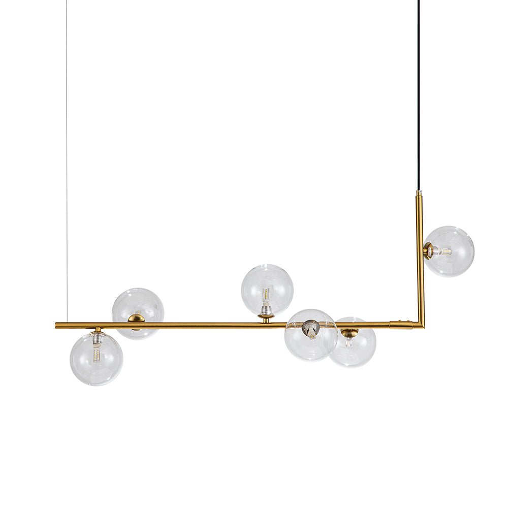Freyza | Blikuli moderner linearer Kronleuchter aus Glas – modernes Esszimmer, Wohnzimmer