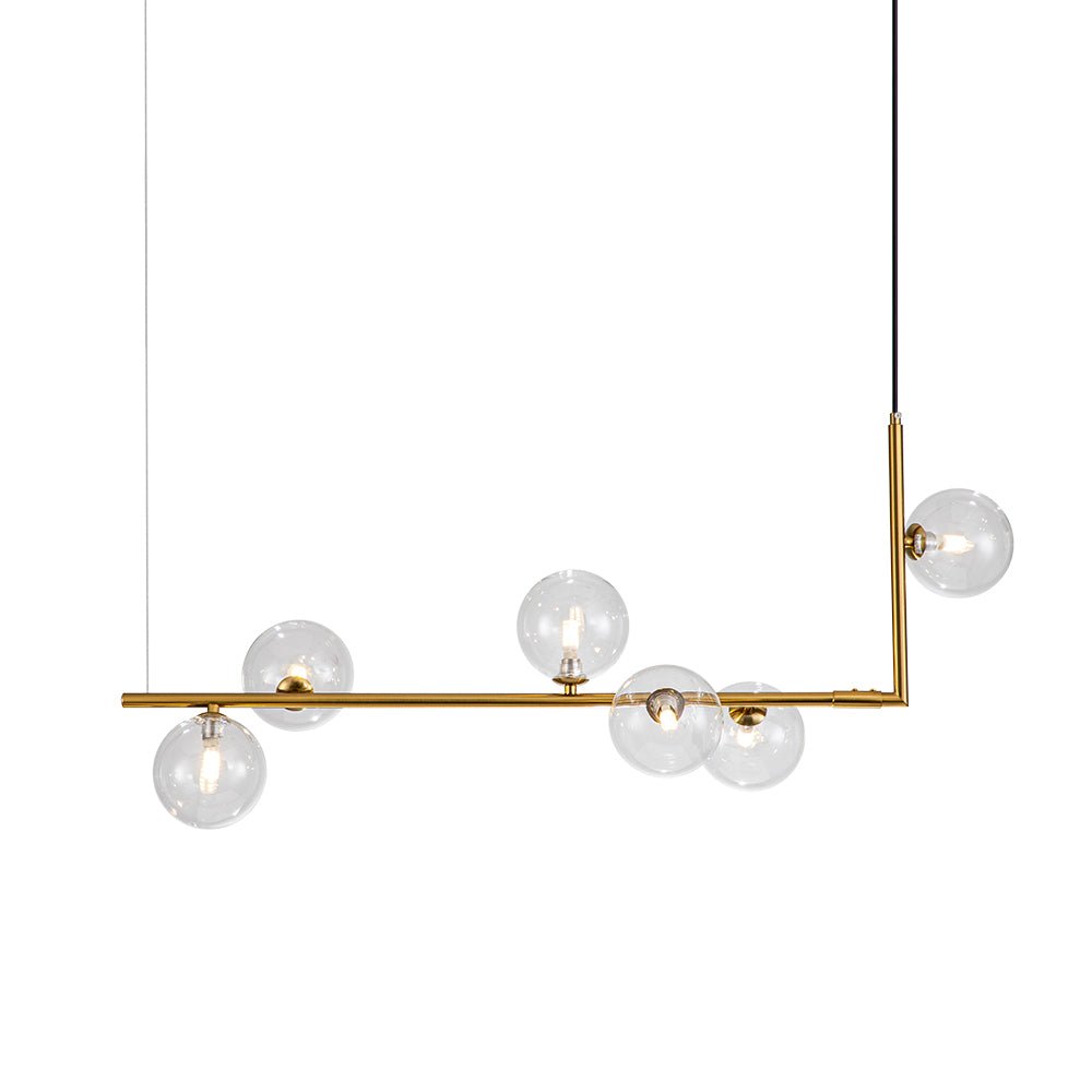 Freyza | Blikuli moderner linearer Kronleuchter aus Glas – modernes Esszimmer, Wohnzimmer