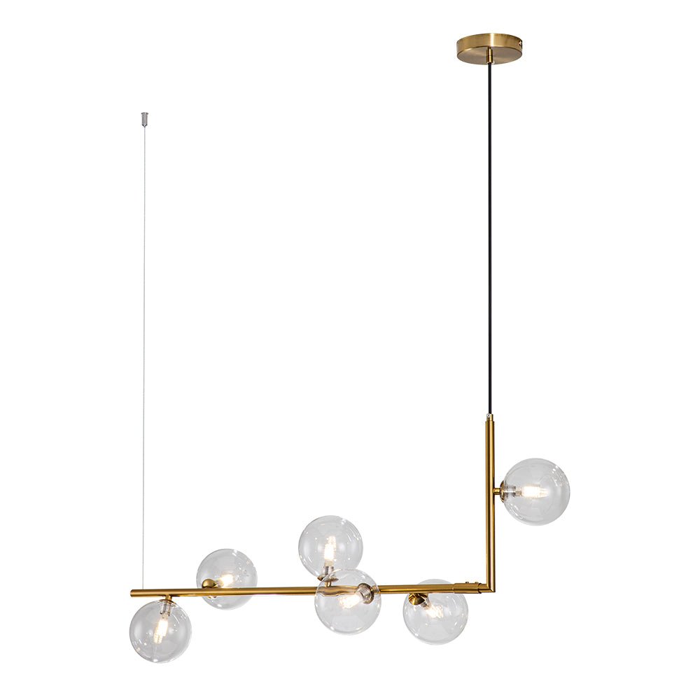 Freyza | Blikuli moderner linearer Kronleuchter aus Glas – modernes Esszimmer, Wohnzimmer