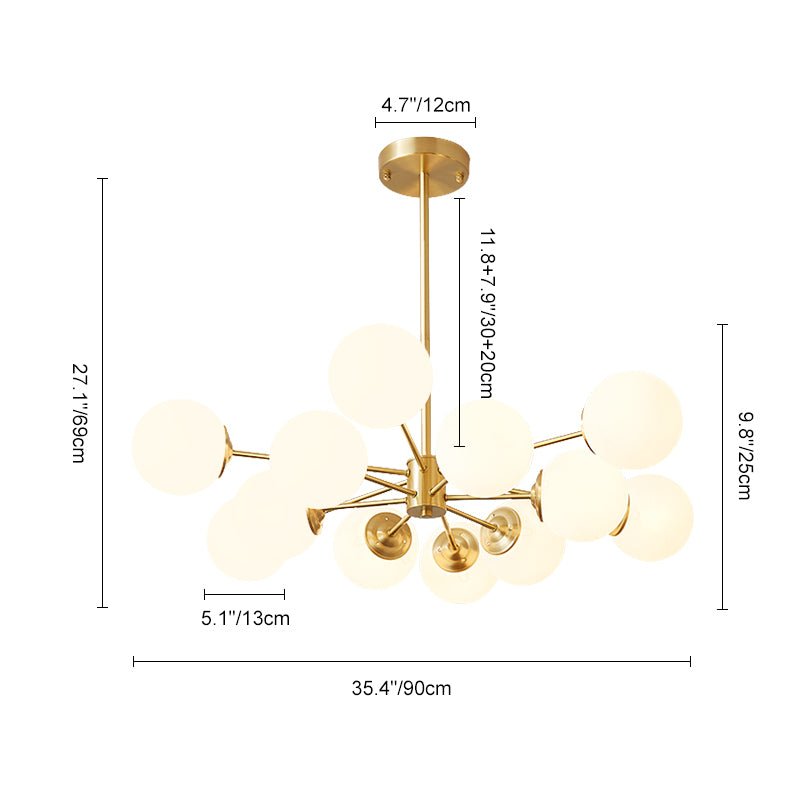 Freyza | Glazia Minimalist Opal Glass Opal Chandelier – Minimalist Dining Room Living Room