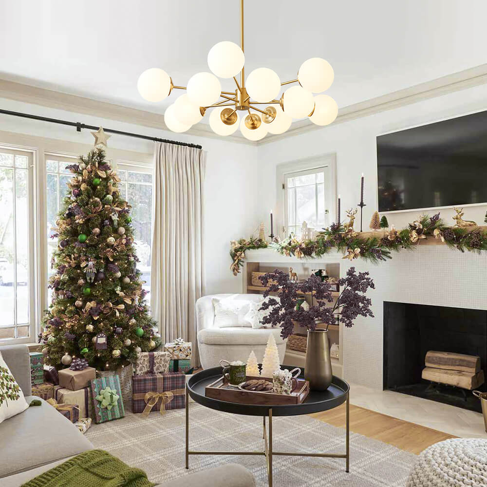 Freyza | Glazia Minimalist Opal Glass Opal Chandelier – Minimalist Dining Room Living Room