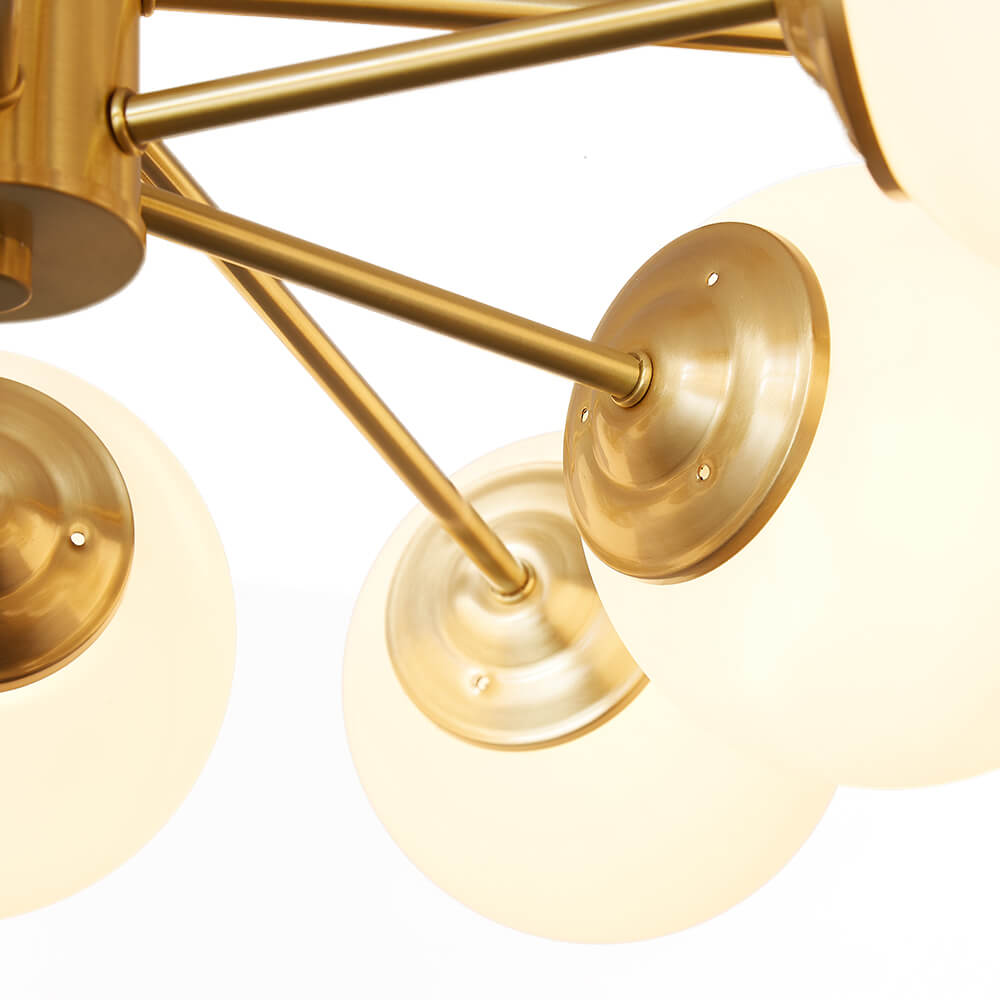 Freyza | Glazia Minimalist Opal Glass Opal Chandelier – Minimalist Dining Room Living Room