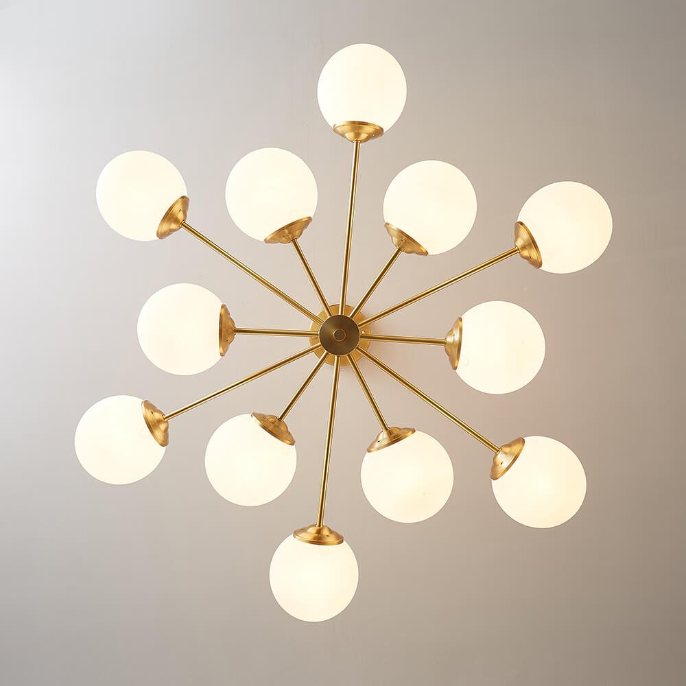 Freyza | Glazia Minimalist Opal Glass Opal Chandelier – Minimalist Dining Room Living Room