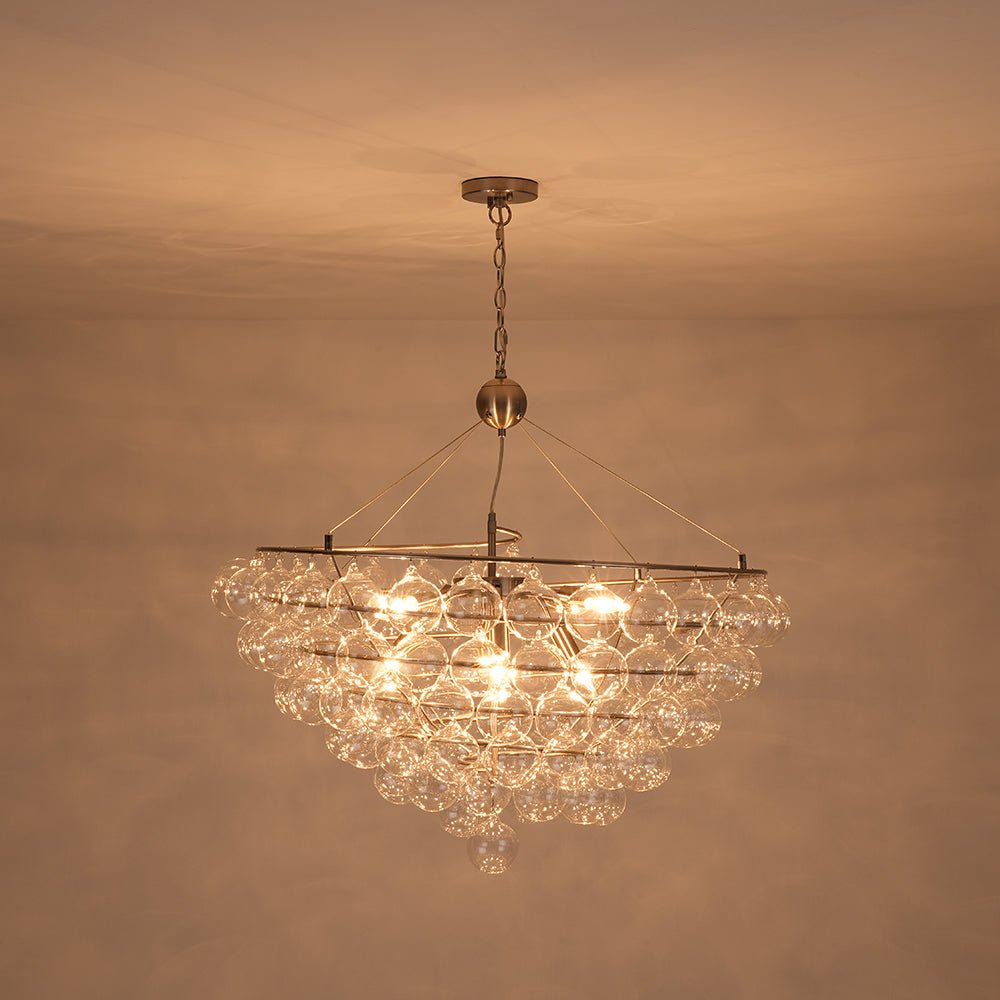 Freyza | Qvistuvyx Übergroße Spiral-Glas-Pendelleuchte – Esszimmer, Wohnzimmer