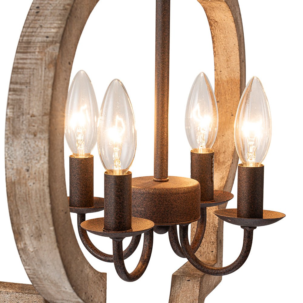 Freyza | Alvuli Vintage-Vierpass-Holzleuchter – Vintage-Esszimmer Wohnzimmer