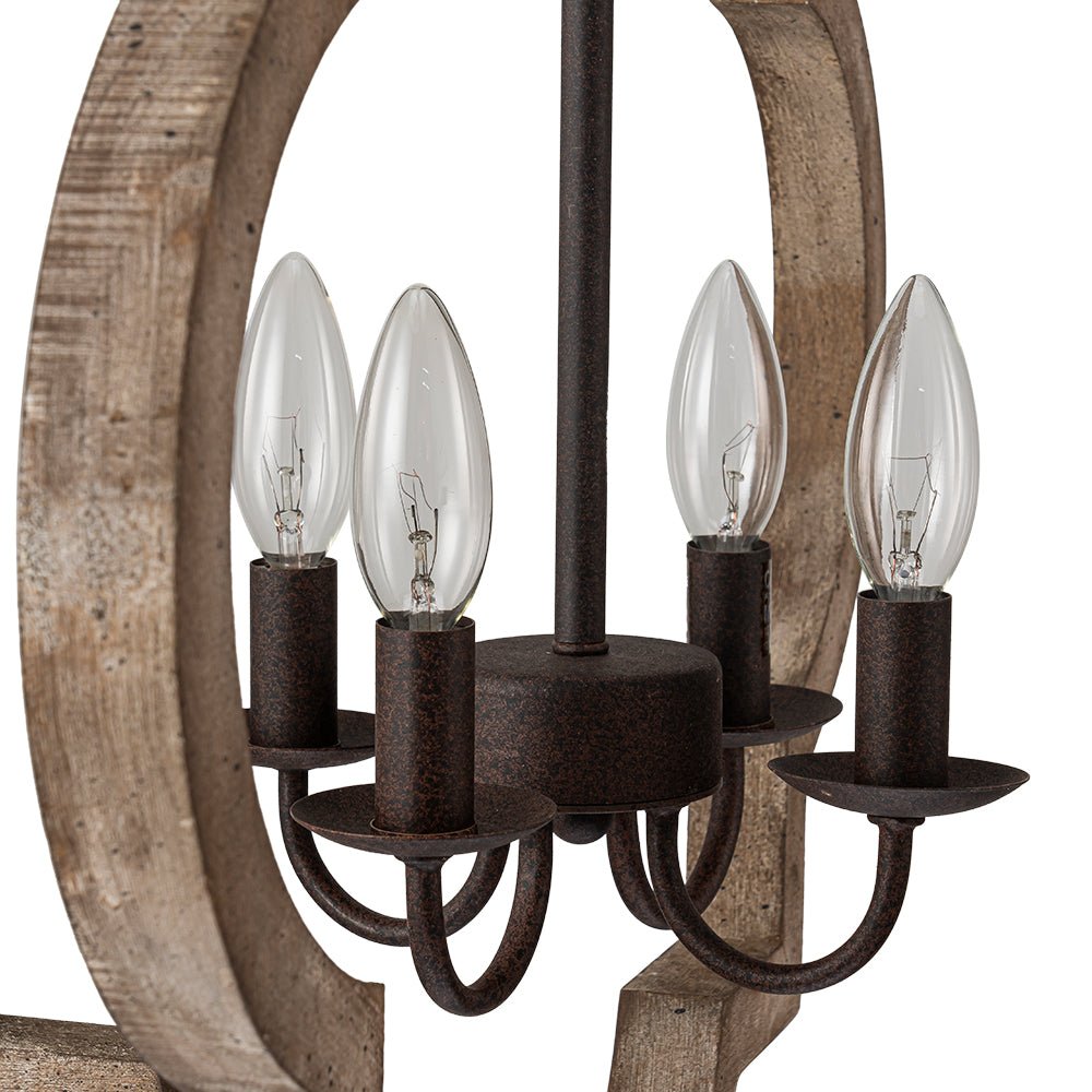 Freyza | Alvuli Vintage-Vierpass-Holzleuchter – Vintage-Esszimmer Wohnzimmer