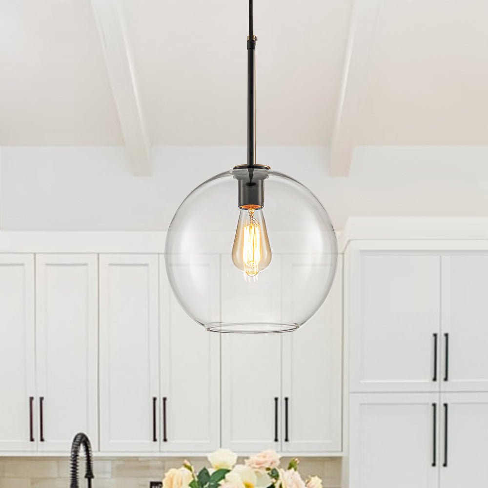 Freyza | Gloriana Simple Mid-Century Glass Pendant Light – Mid-Century Kitchen Dining Room