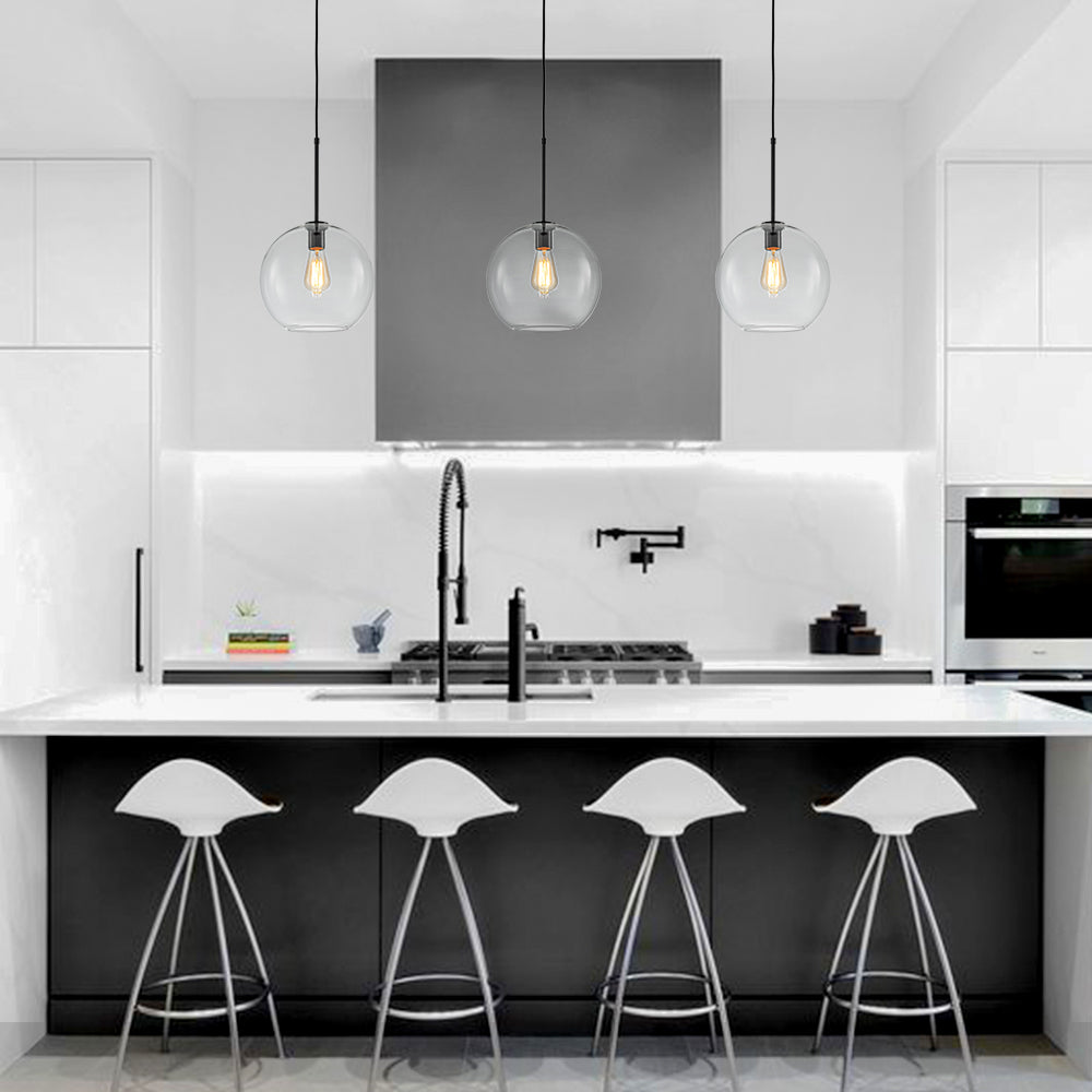 Freyza | Gloriana Simple Mid-Century Glass Pendant Light – Mid-Century Kitchen Dining Room