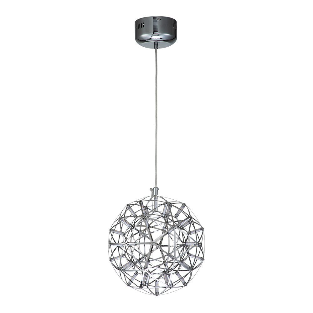 Freyza | Roter LED-Funkel-Kronleuchter – Esszimmer Wohnzimmer