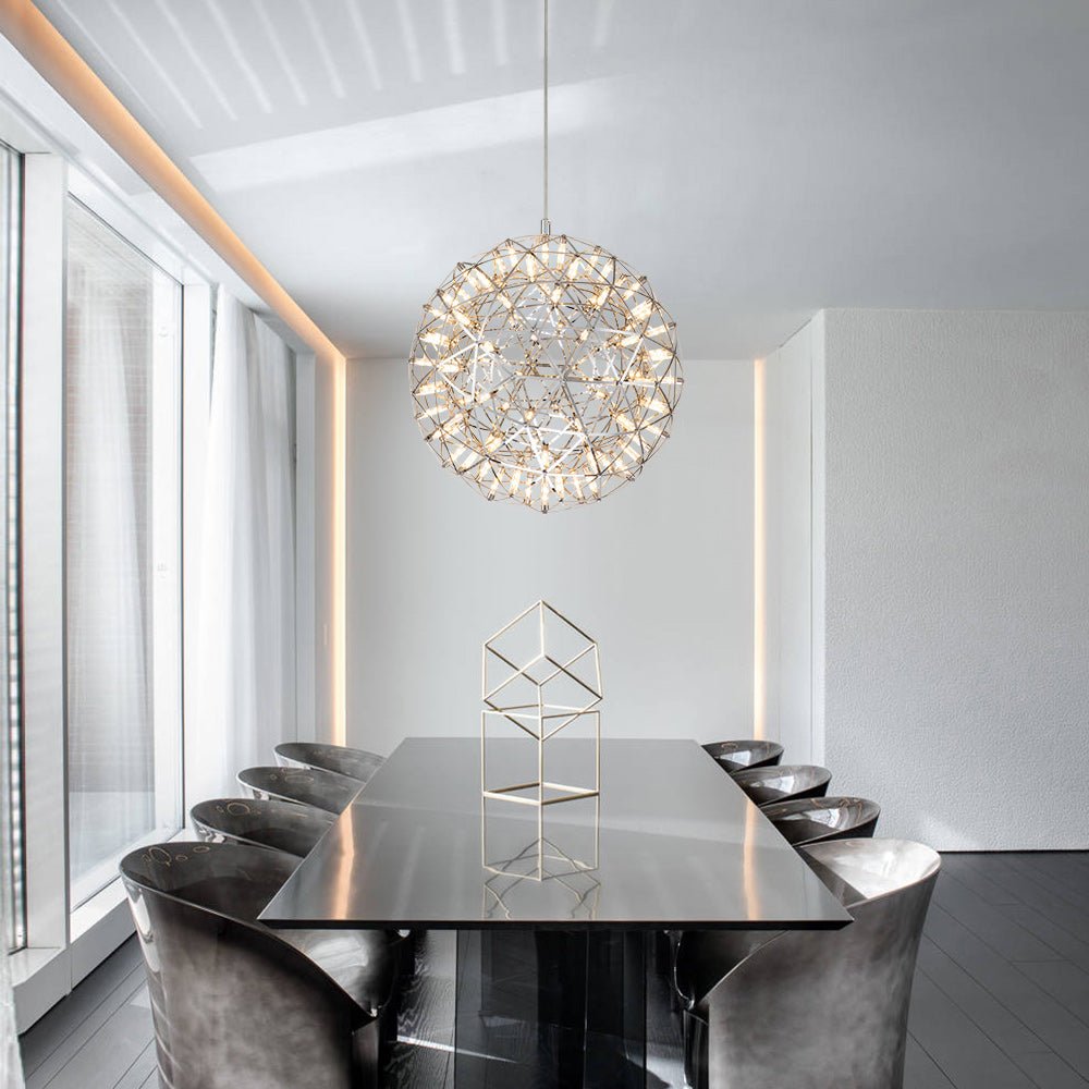 Freyza | Roter LED-Funkel-Kronleuchter – Esszimmer Wohnzimmer