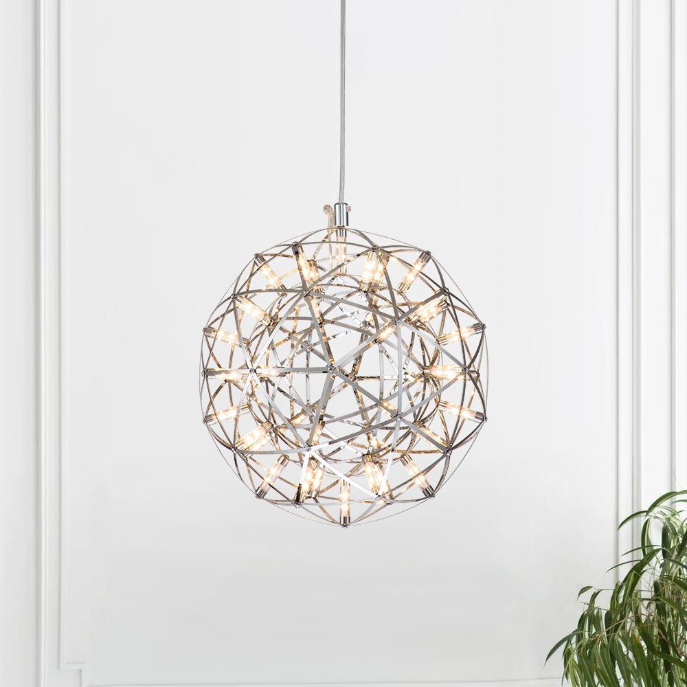 Freyza | Roter LED-Funkel-Kronleuchter – Esszimmer Wohnzimmer