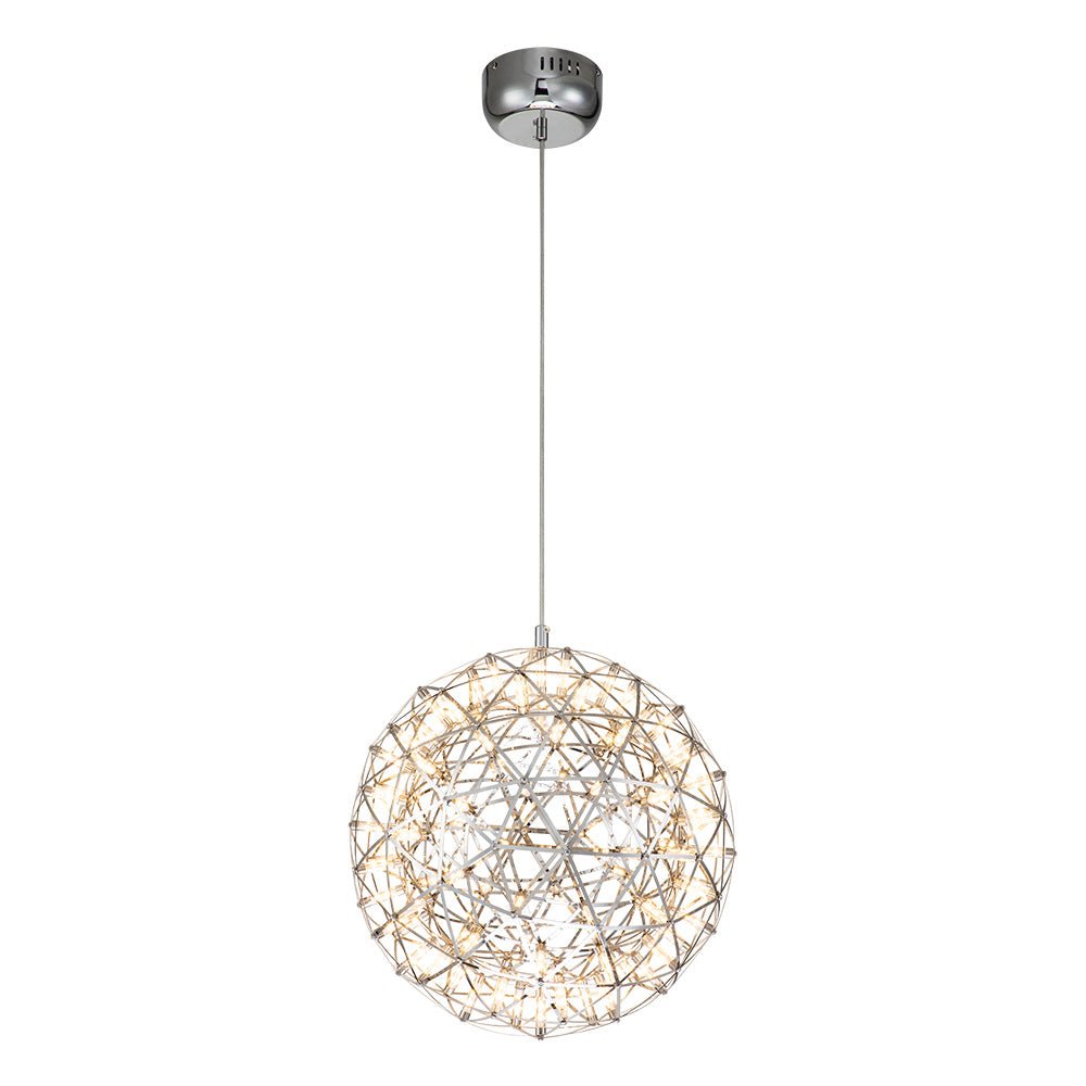 Freyza | Roter LED-Funkel-Kronleuchter – Esszimmer Wohnzimmer
