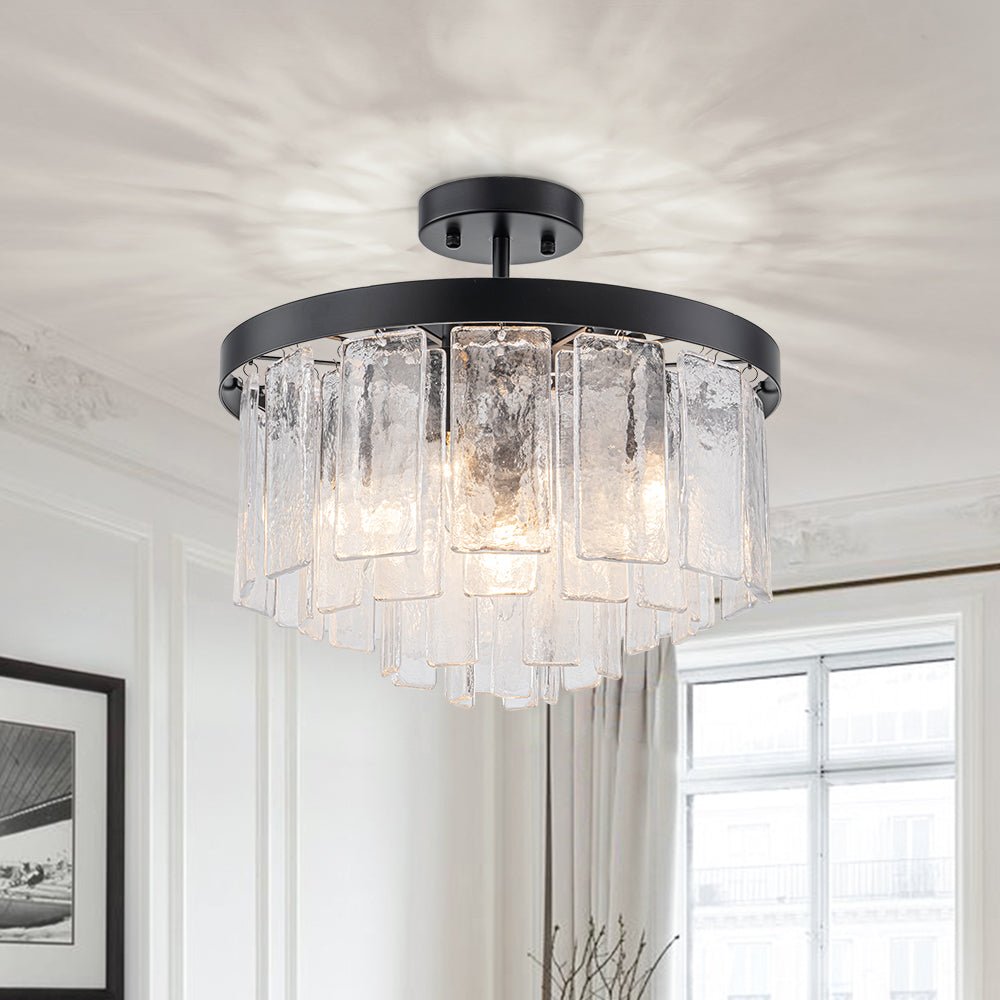 Freyza | Stilla Traditional Glass Glass Ceiling Light – Traditional Bedroom Living Room