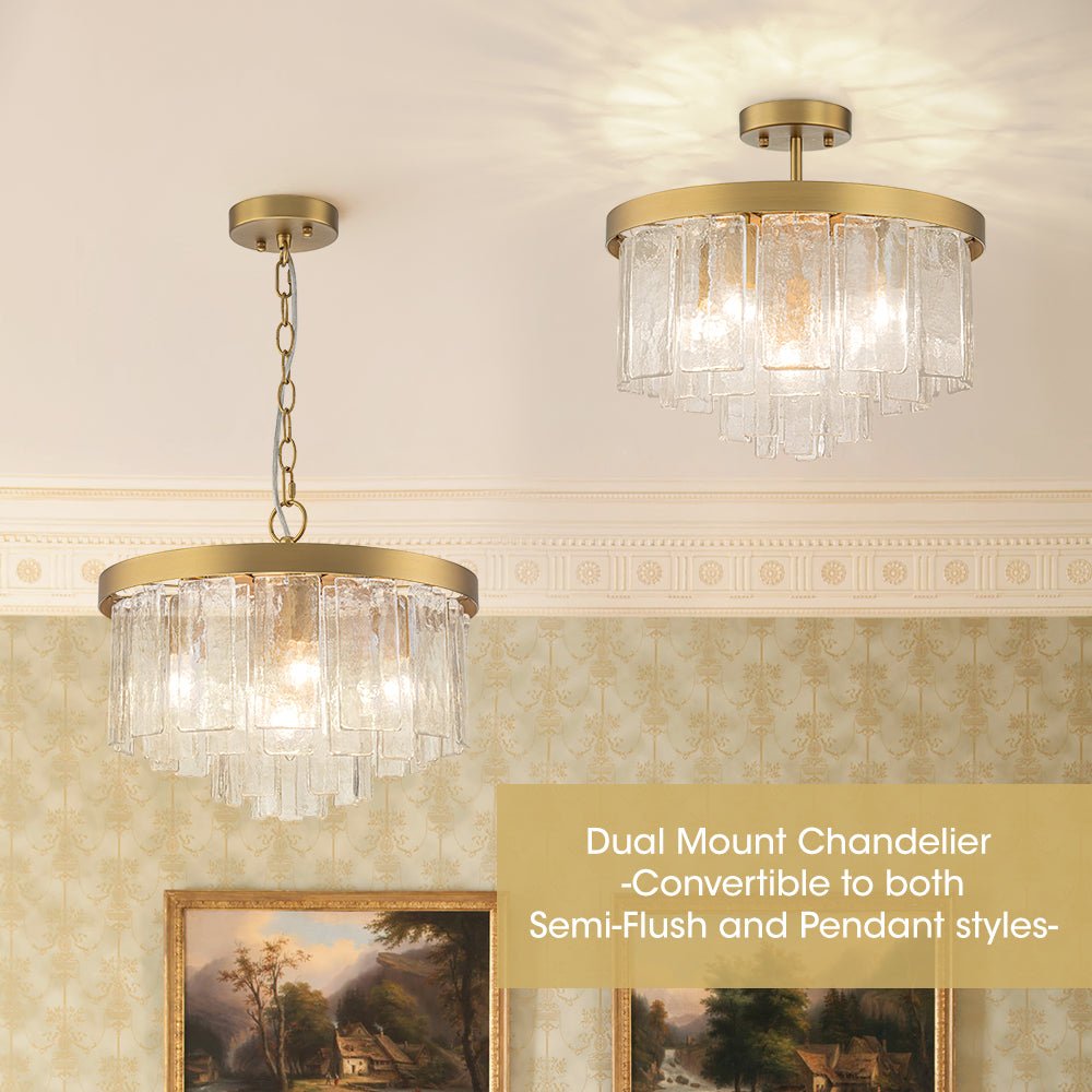Freyza | Stilla Traditional Glass Glass Ceiling Light – Traditional Bedroom Living Room