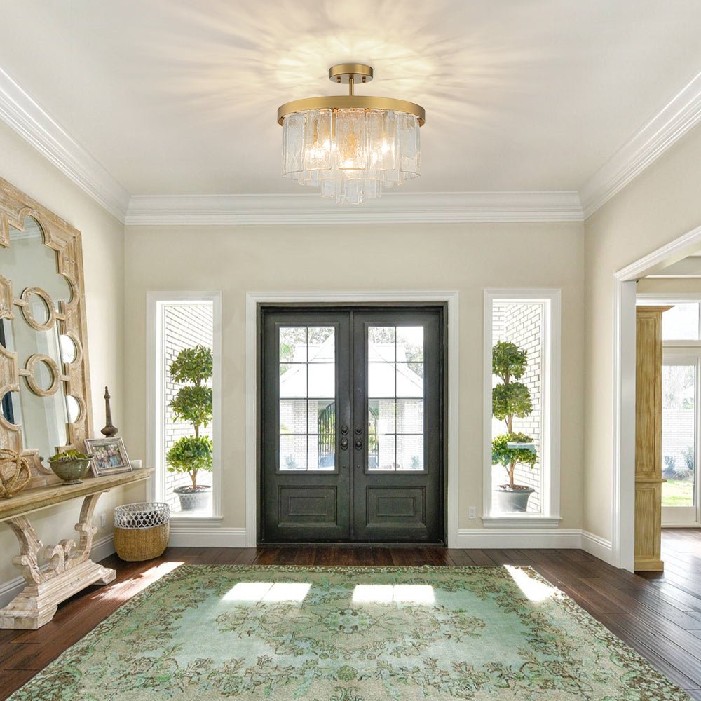 Freyza | Stilla Traditional Glass Glass Ceiling Light – Traditional Bedroom Living Room