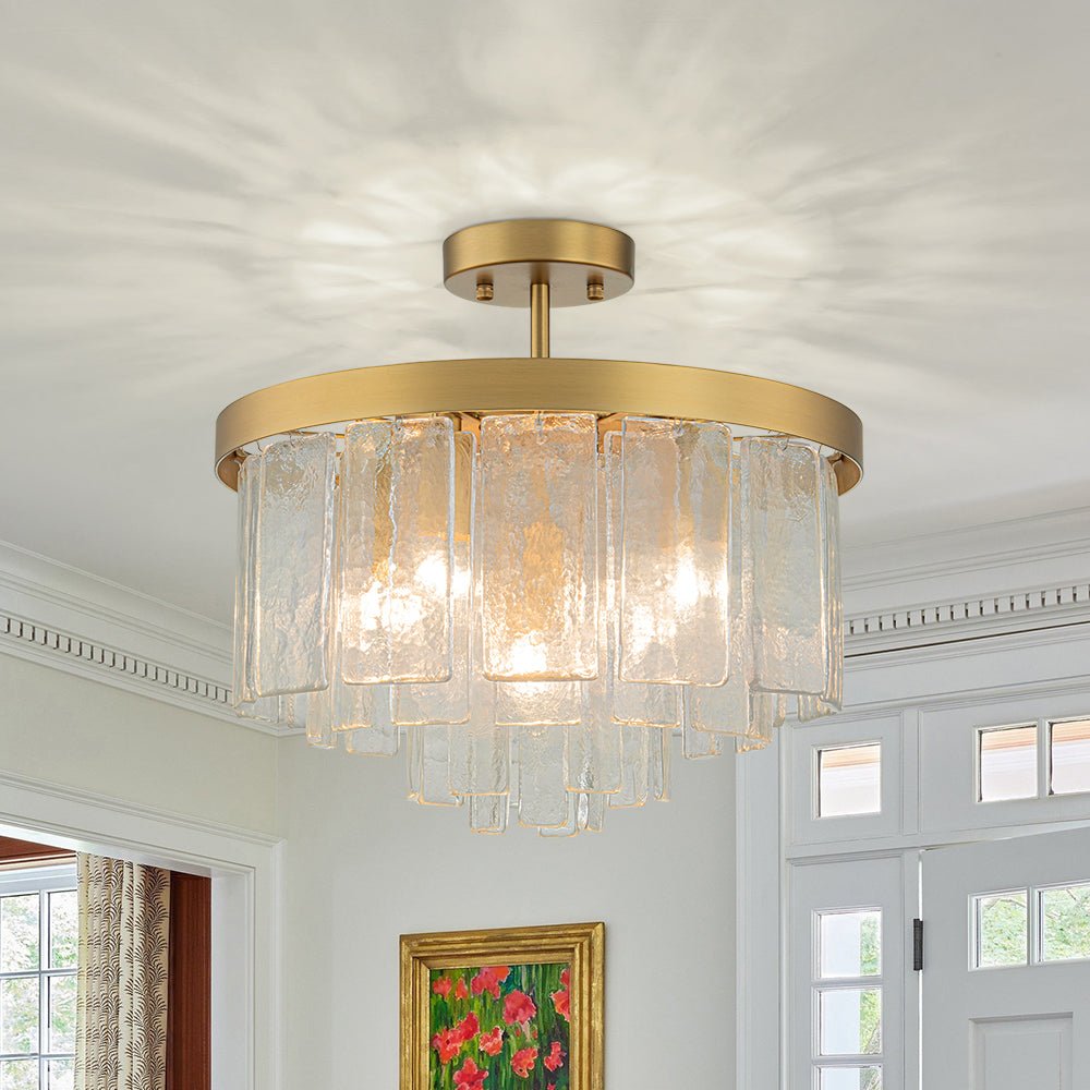 Freyza | Stilla Traditional Glass Glass Ceiling Light – Traditional Bedroom Living Room