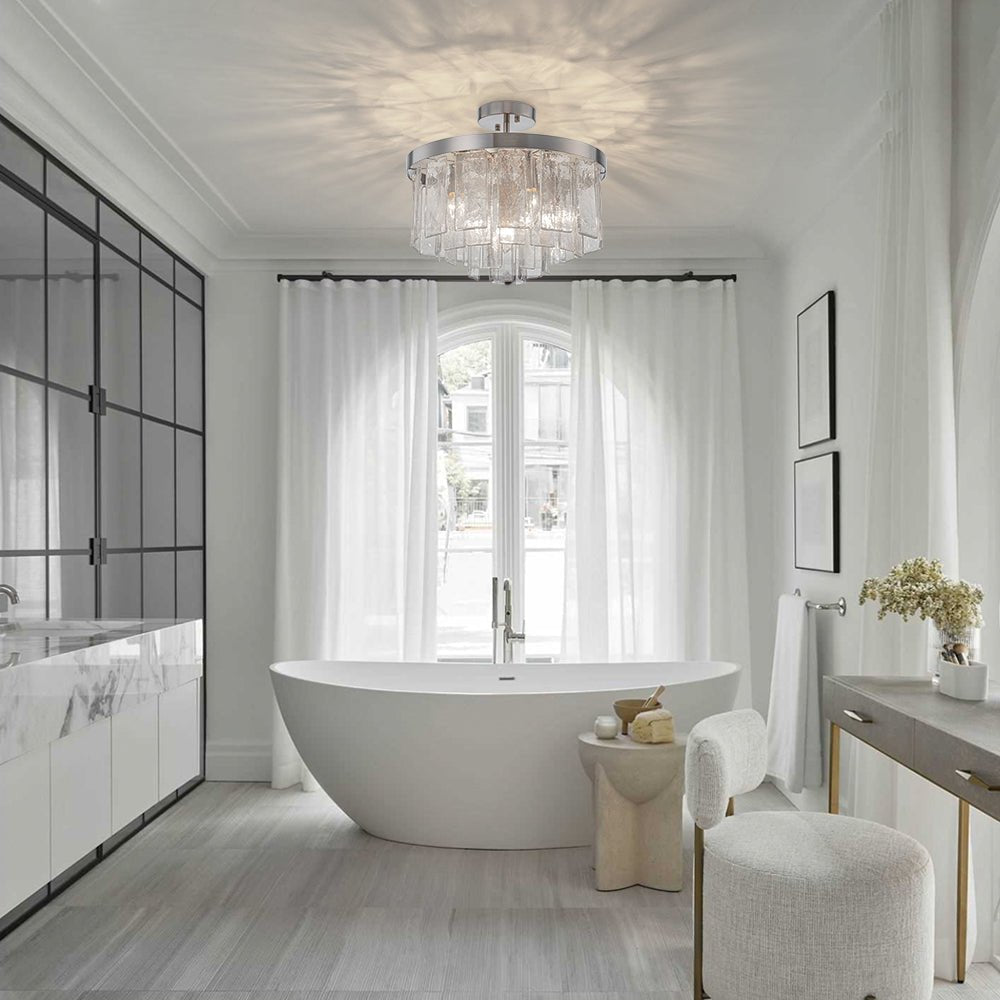 Freyza | Stilla Traditional Glass Glass Ceiling Light – Traditional Bedroom Living Room