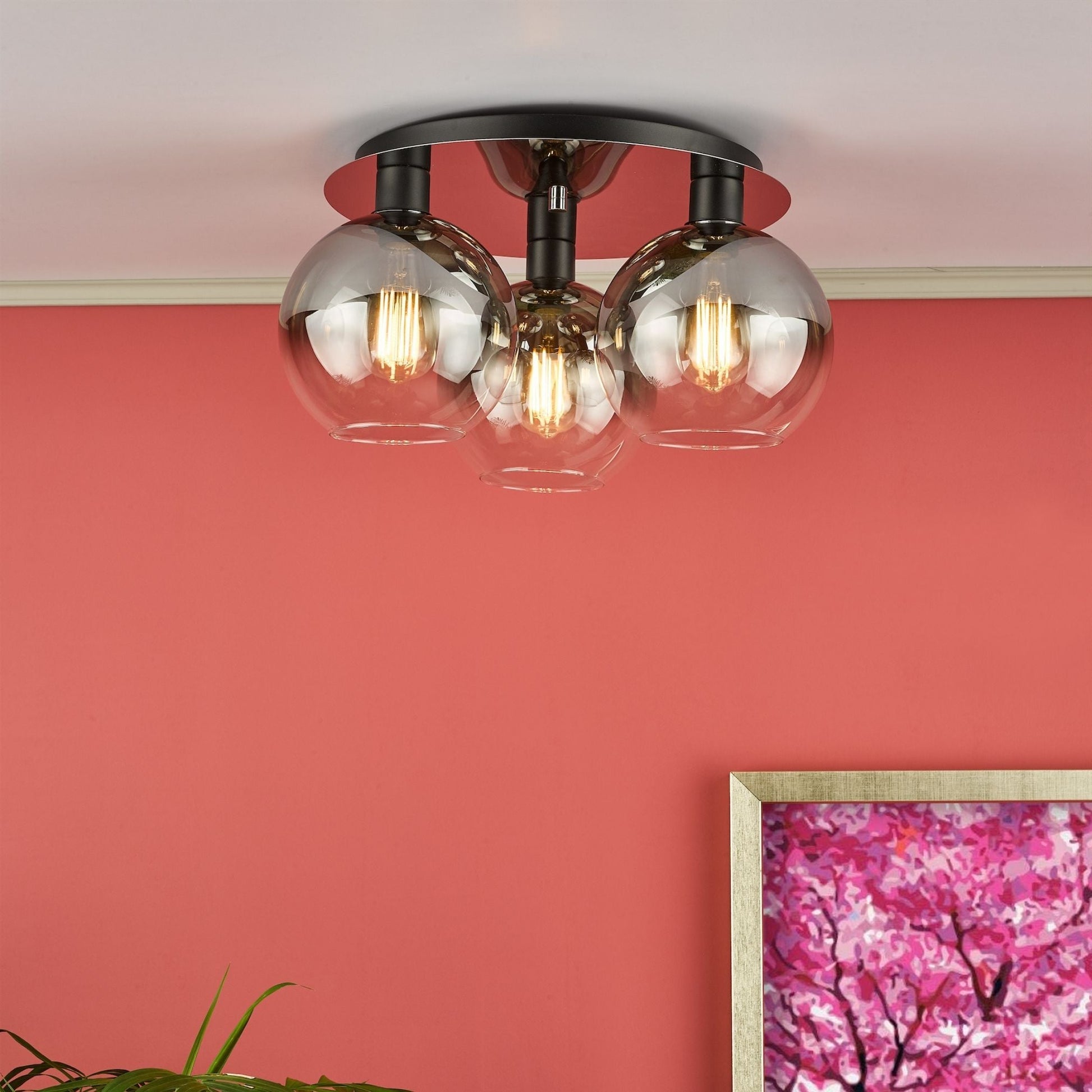 LycianGlow | Elegant Modern Black Ombre Glass Ceiling Light Fixture 1