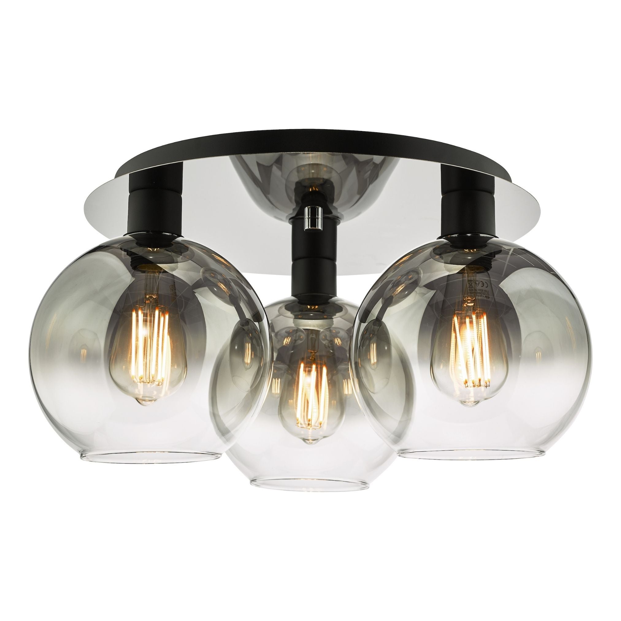 LycianGlow | Elegant Modern Black Ombre Glass Ceiling Light Fixture 2