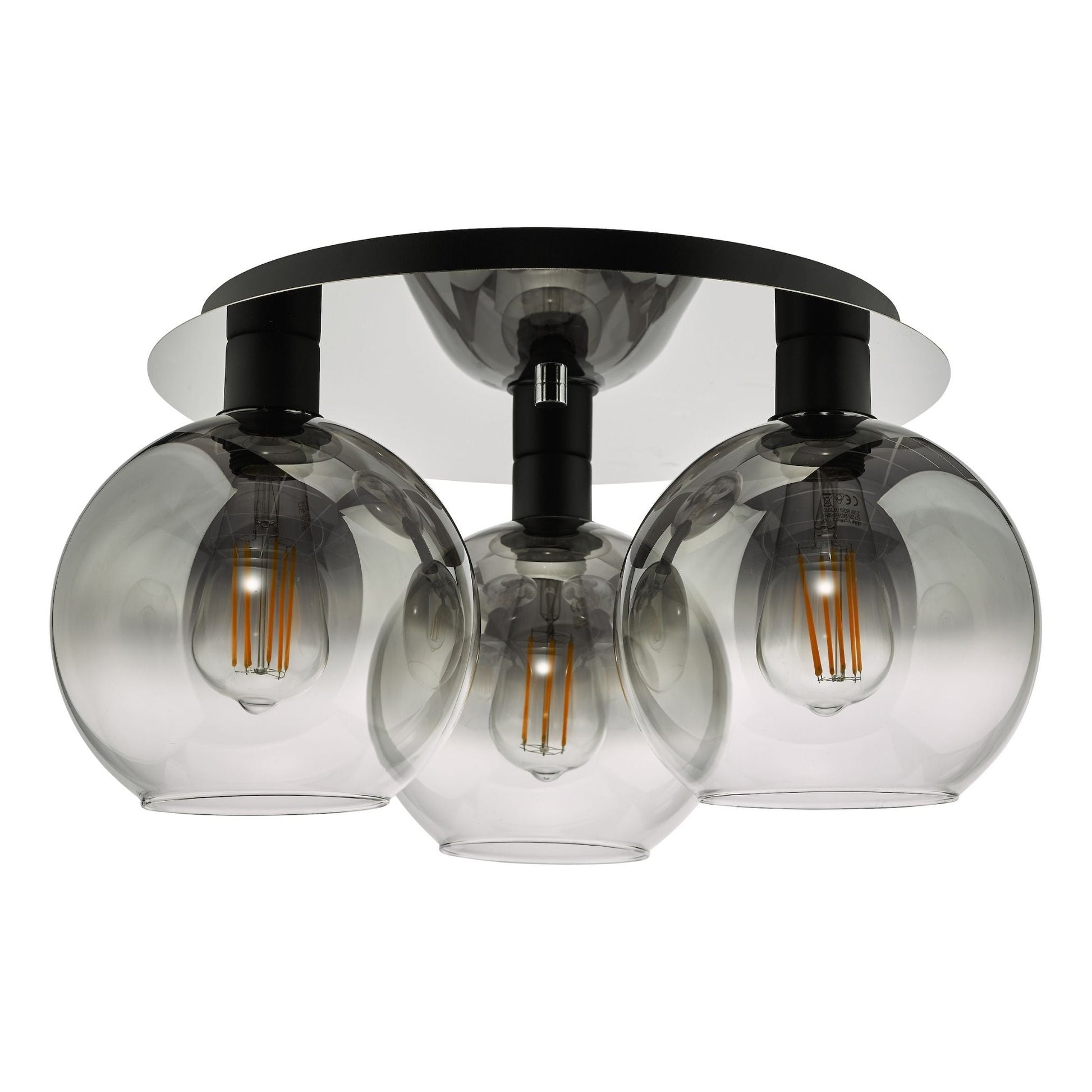 LycianGlow | Elegant Modern Black Ombre Glass Ceiling Light Fixture 3