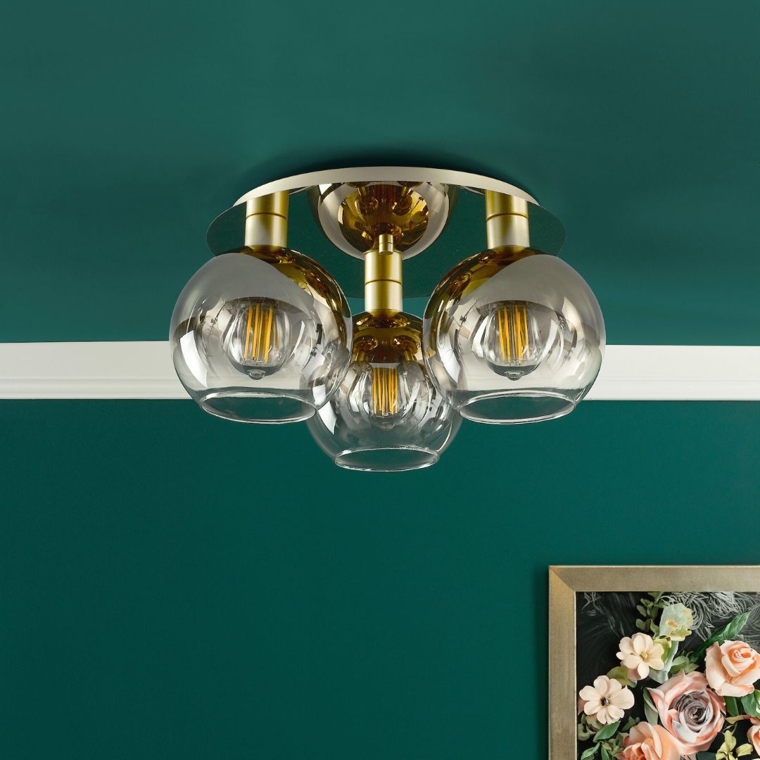 LyciaGlow | Elegant Modern Gold Ombre Glass Ceiling Light 2