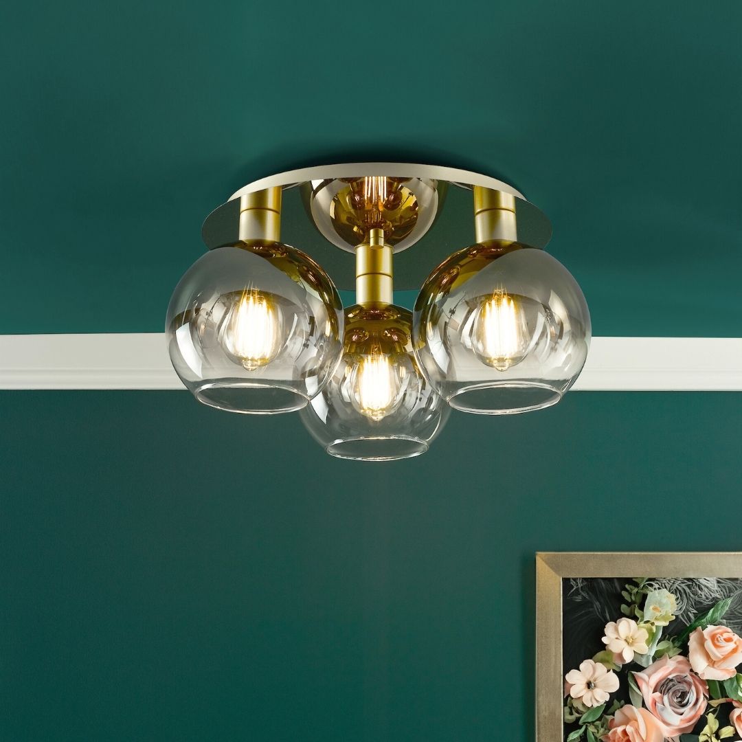 LyciaGlow | Elegant Modern Gold Ombre Glass Ceiling Light 1