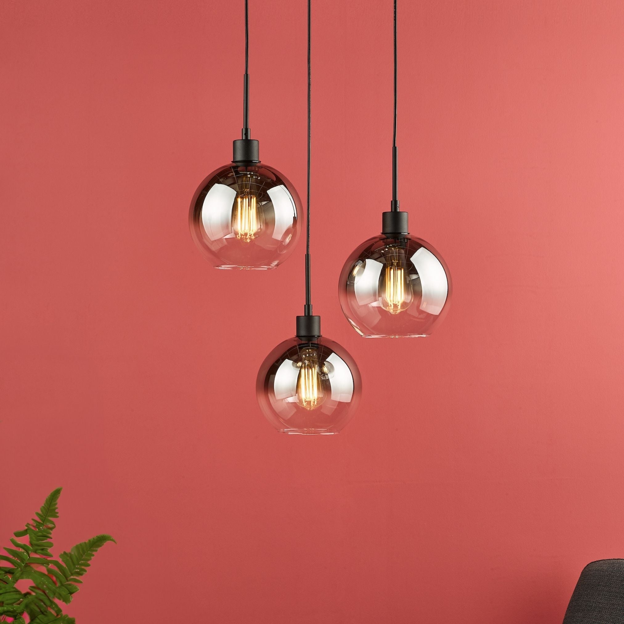 Lycia | Elegant Contemporary 3-Light Ombre Glass Ceiling Pendant 1