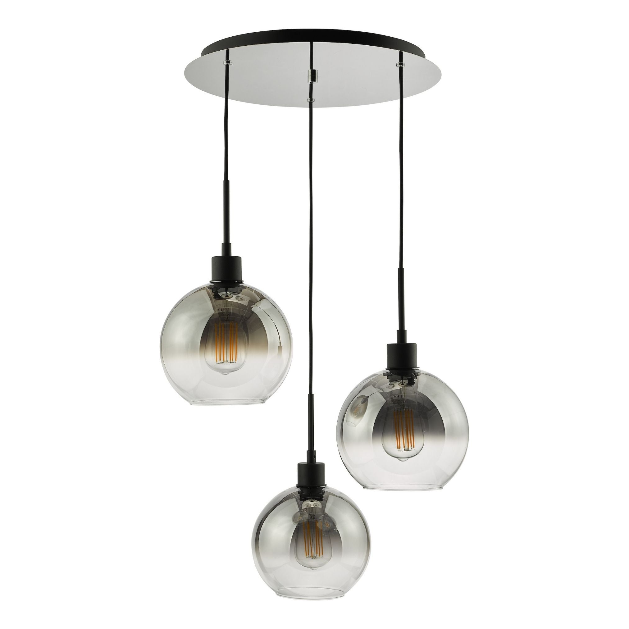 Lycia | Elegant Contemporary 3-Light Ombre Glass Ceiling Pendant 3