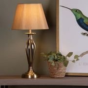 BrassElegance | Elegant Antique Brass Table Lamp with Gold Shade 1