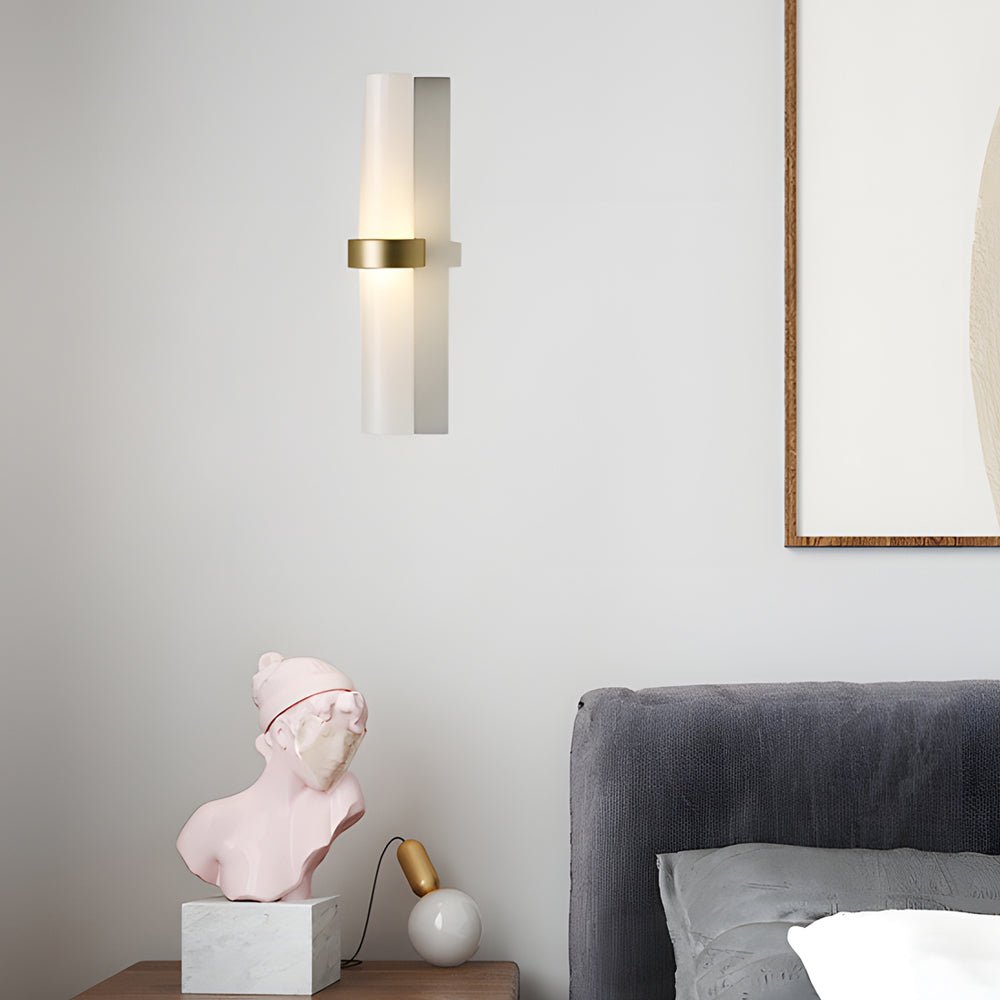 Freyza - LED Wall Sconce Light – Modern Frosted Glass Tube Minimalist (40x6cm / 15.7x2.4in)