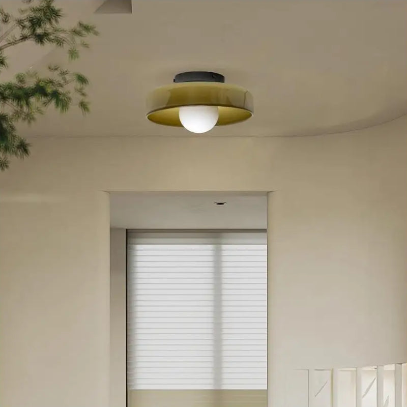 Freyza | Jess Glass Ceiling Glass Flush Mount Ceiling Light – Bedroom Hallway Kitchen