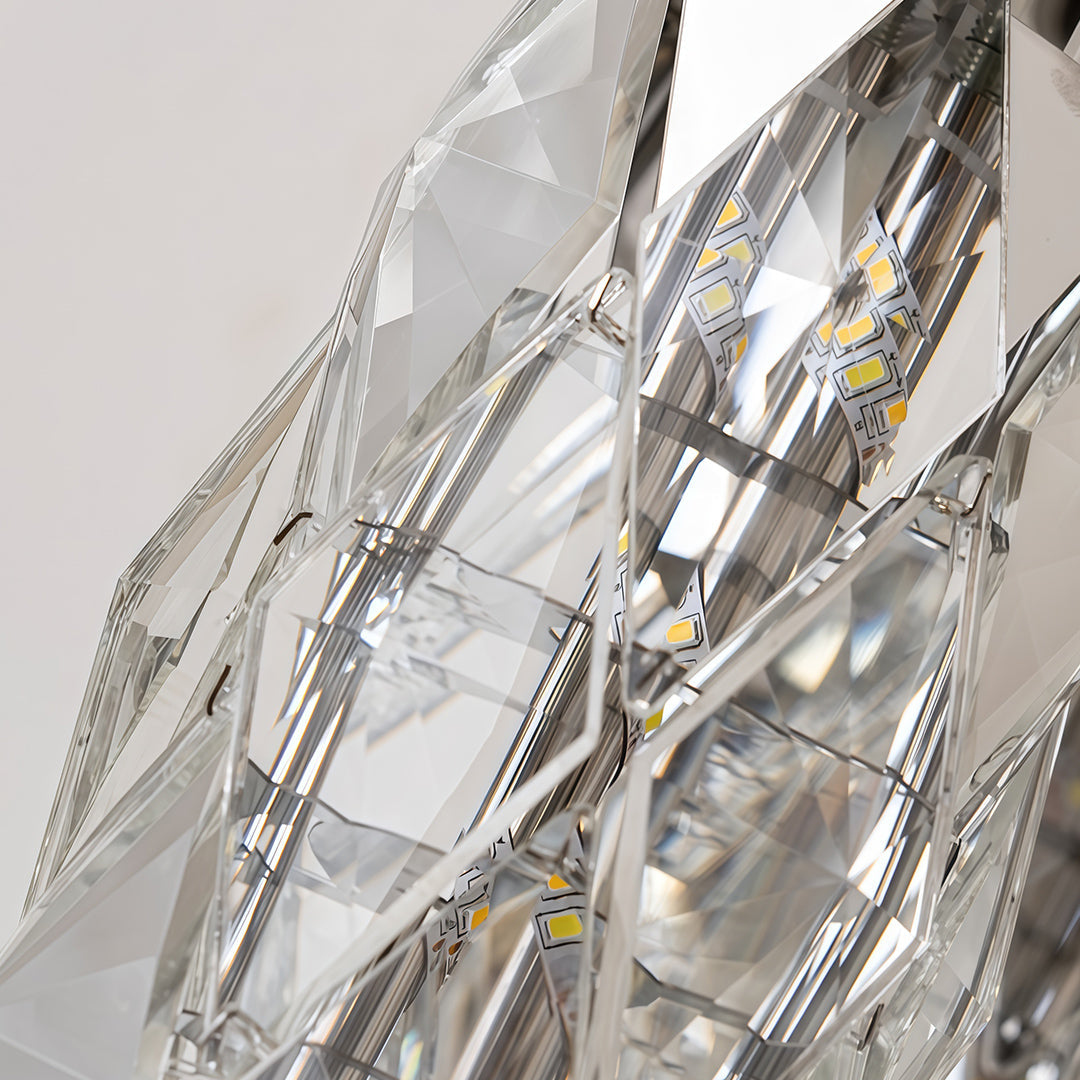 Freyza - LED Wall Sconce Light – Modern Geometric Crystal Stainless Steel (32-48cm / 12.6-18.9in)