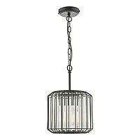 Freyza - Naeva Satin Black and Crystal Ceiling Pendant