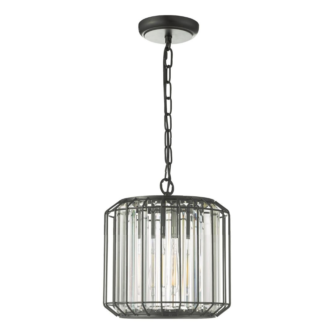 Freyza - Naeva Satin Black and Crystal Ceiling Pendant