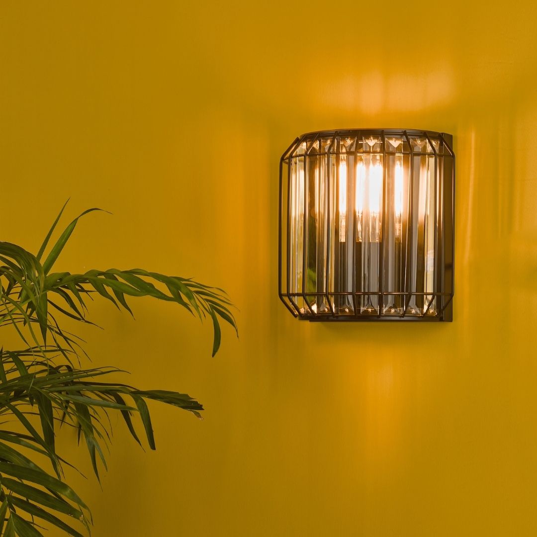 Naeva | Elegant Matte Black Crystal Wall Light Fixture 1
