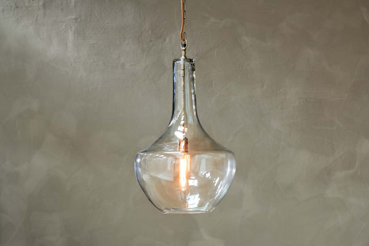 Freyza - Nkuku Agatarla Recycled Clear Glass Pendant Large