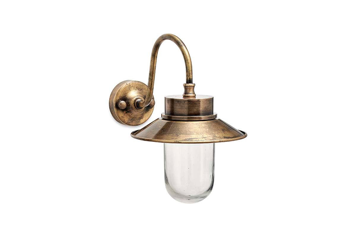 Freyza - Nkuku Alwar Outdoor Wall Light Antique Brass