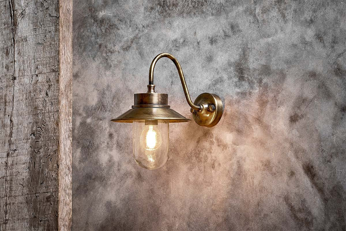 Freyza - Nkuku Alwar Outdoor Wall Light Antique Brass