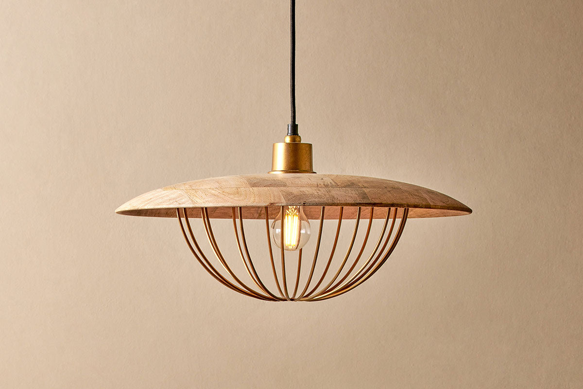 Freyza - Nkuku Chakai Wood & Metal Large Pendant