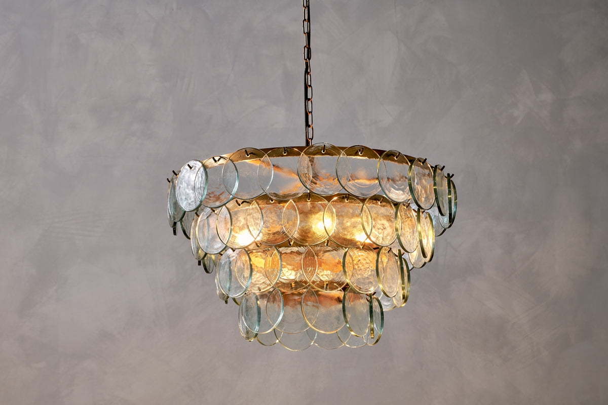 Freyza - Nkuku Kagitha Recycled Glass Statement Chandelier