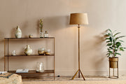 Freyza - Nkuku Sahhil Metal Tripod Floor Lamp Antique Brass