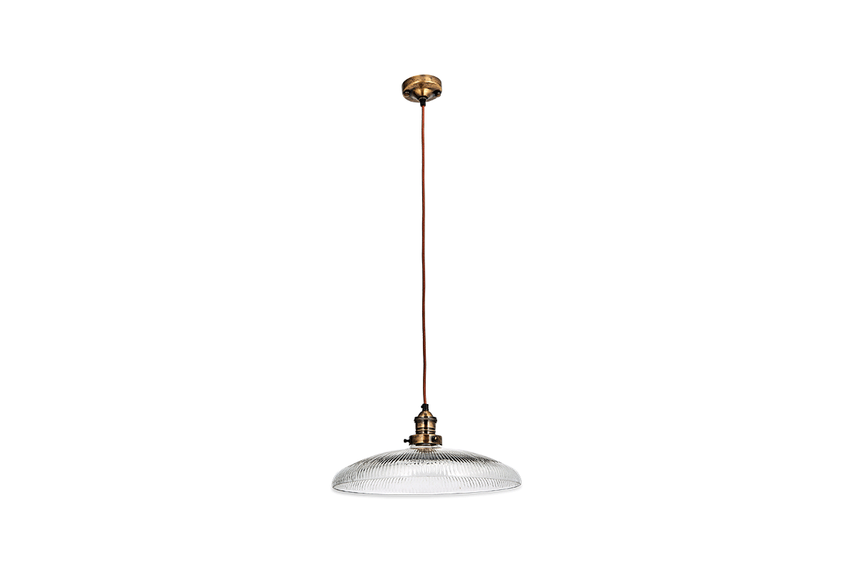 Freyza - Nkuku Zowie grande suspension en verre nervuré recyclé