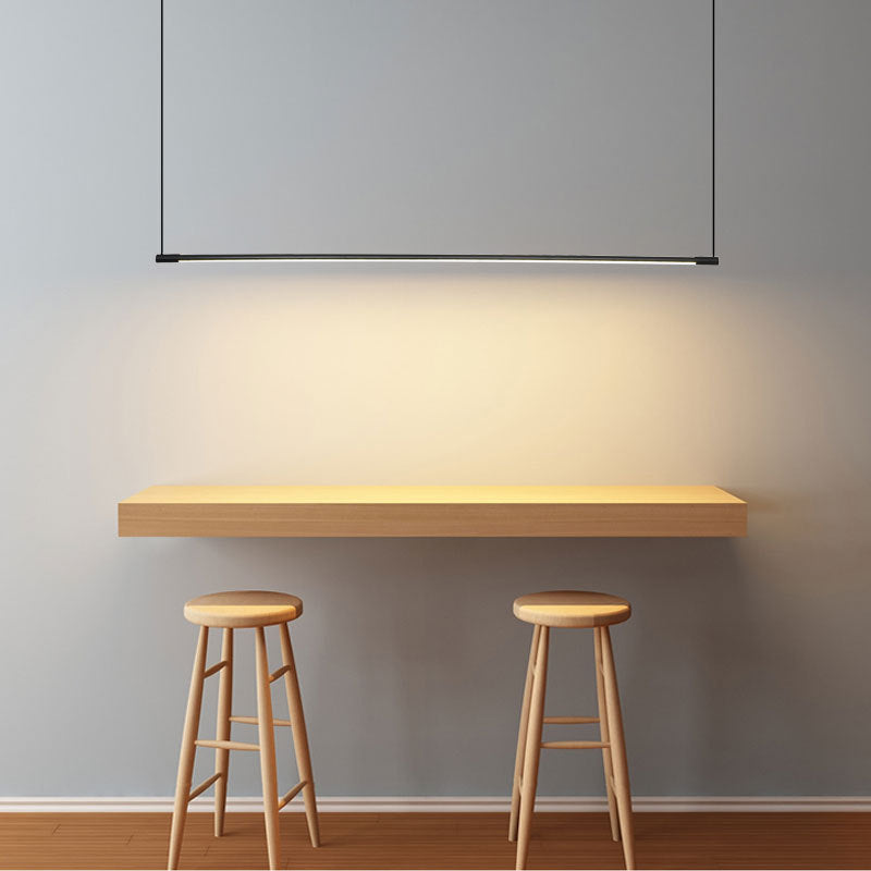 Freyza | Zynar minimalistische lineare schwarze Pendelleuchte – minimalistische Küche und Esszimmer