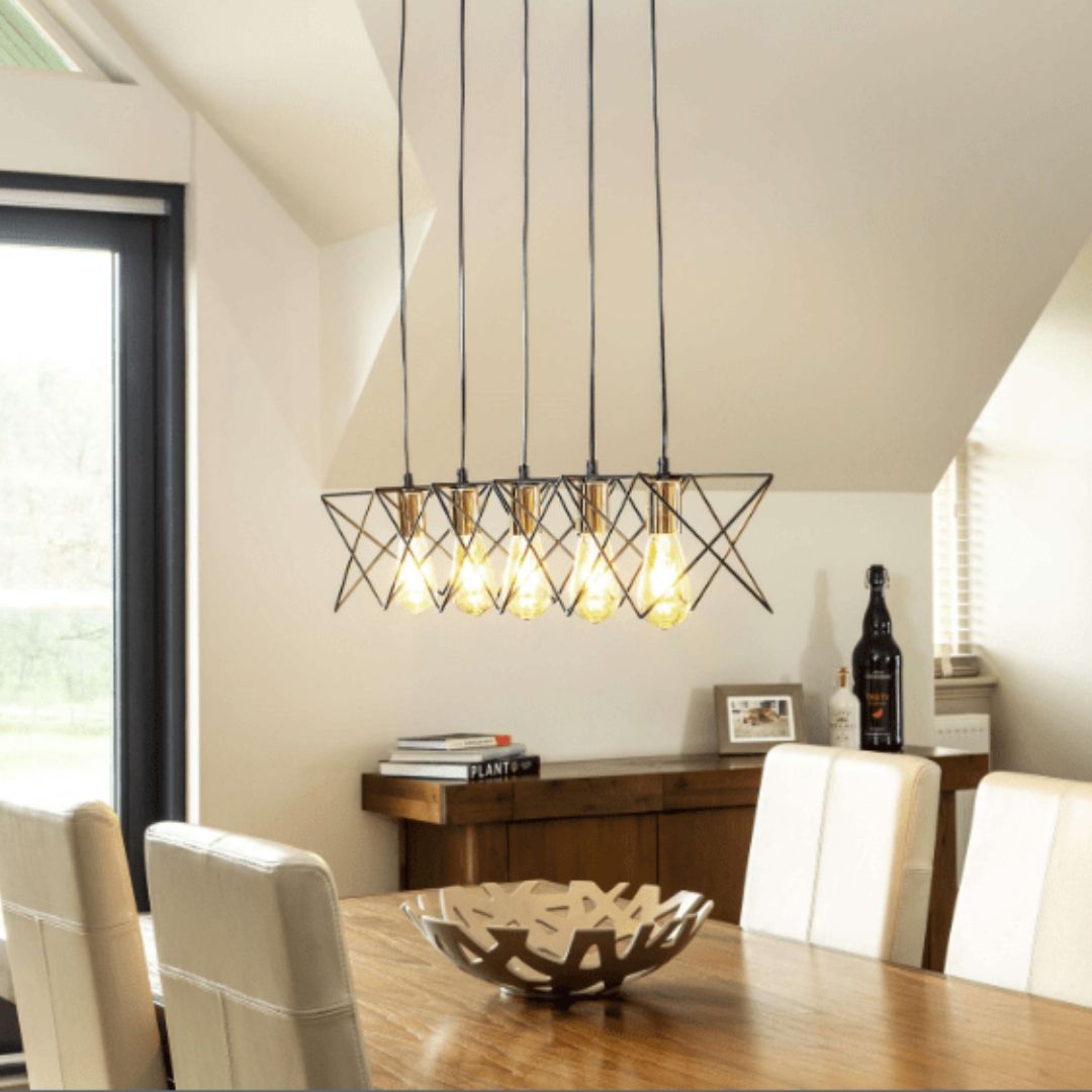 IndustrialElegance | Stylish Adjustable 5-Light Ceiling Bar Fixture 3