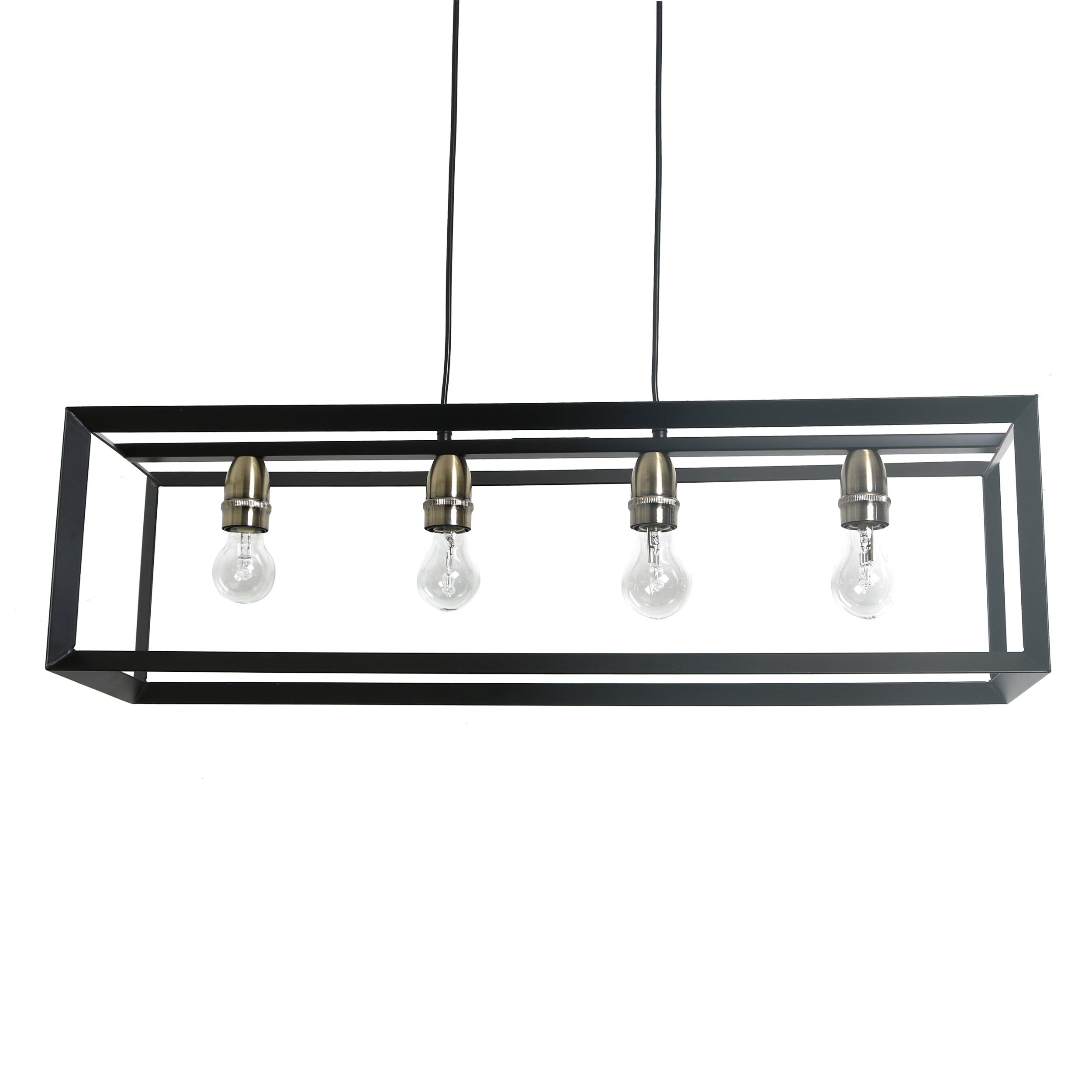Freyza - Sully 4 Light Matte Black Ceiling Pendant Bar