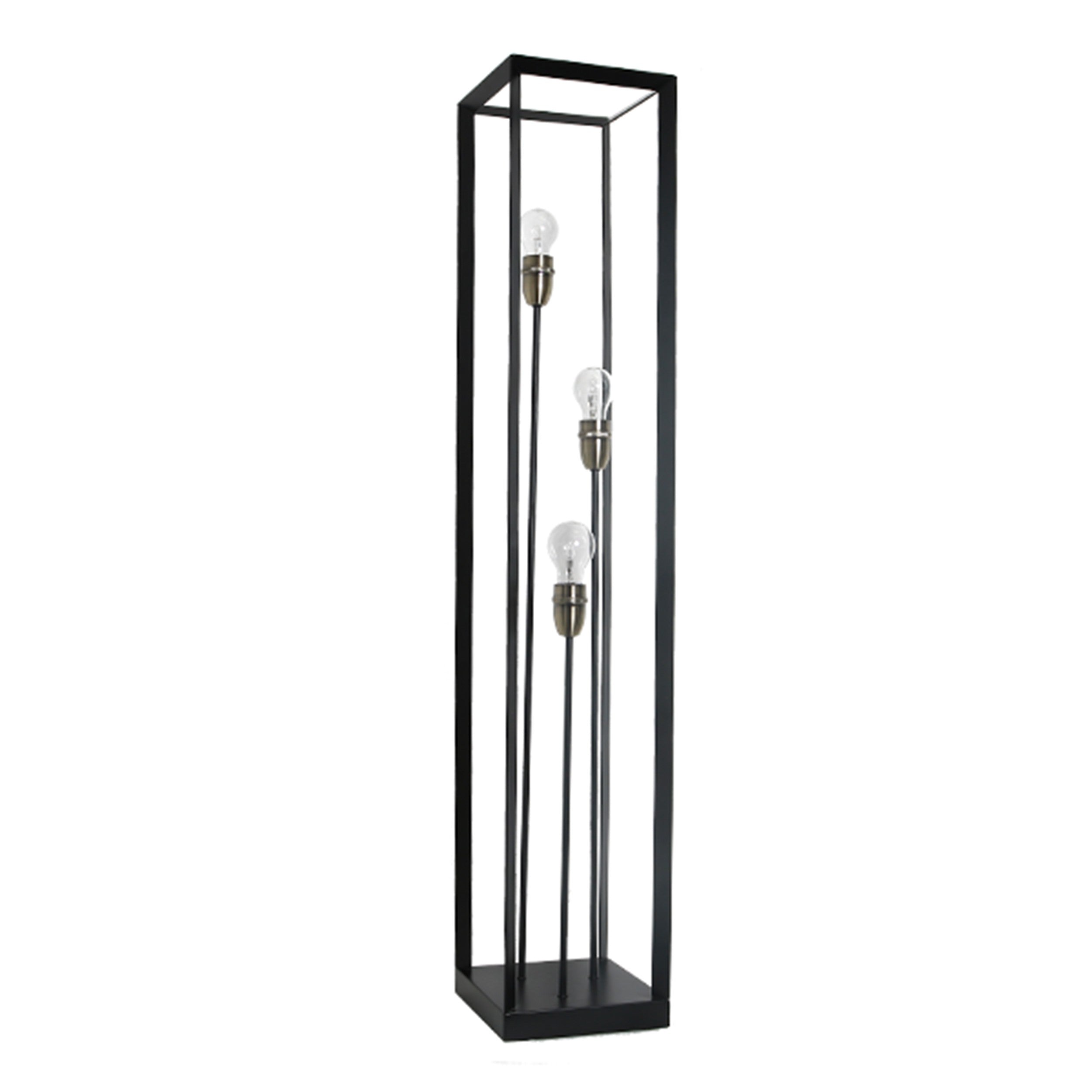 Freyza - Matt Black Floor Lamp | Modern Industrial Adjustable Standing Light | Minimalist Metal Lamp for Living Room & Home Office