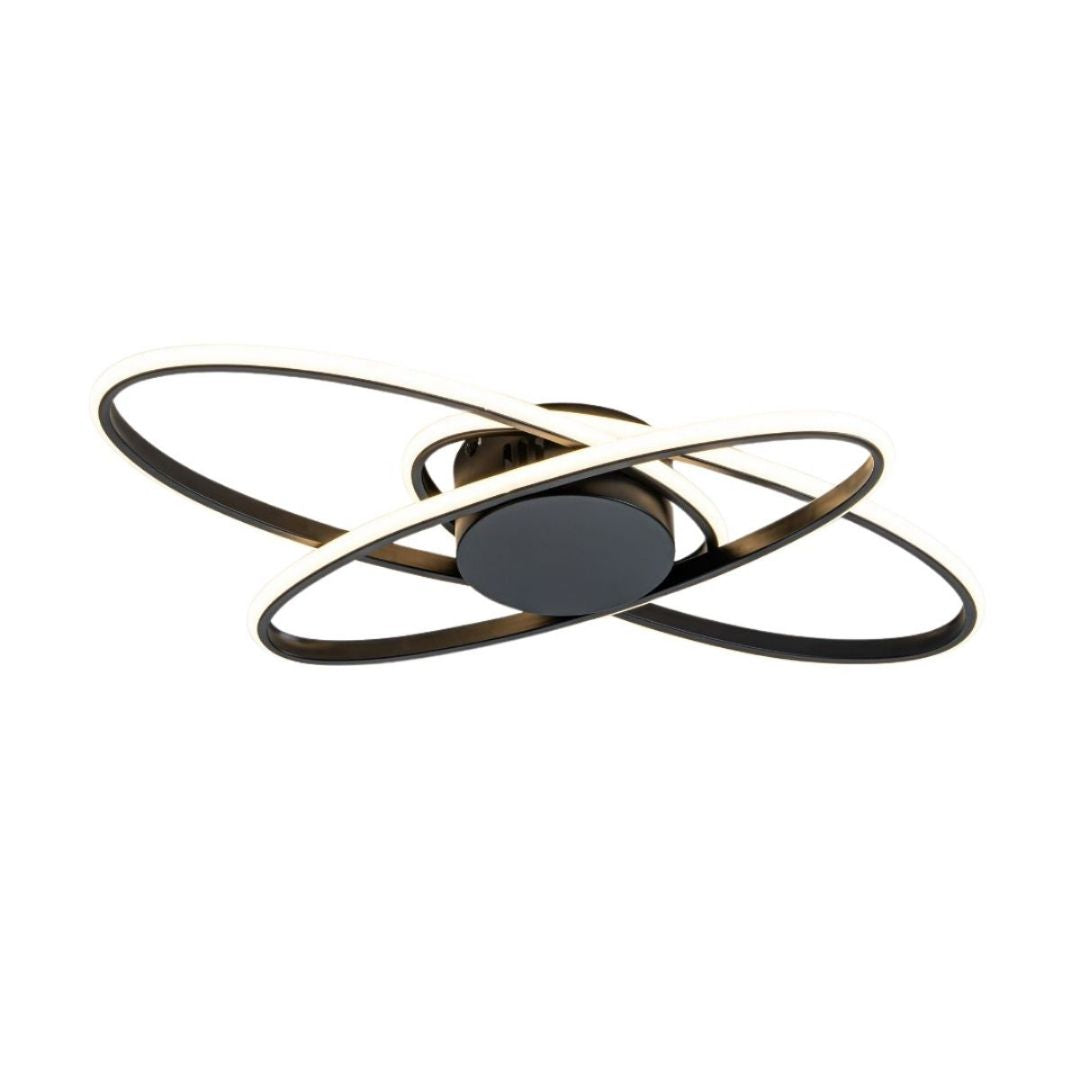 Freyza - Astra 3 Light Black LED Semi Flush Ceiling Light