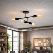Freyza - Leni 4-Light Black Semi-Flush Ceiling Light