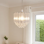 DemiCrystal | Elegant Tiered Clear Glass Pendant Light Fixture 1